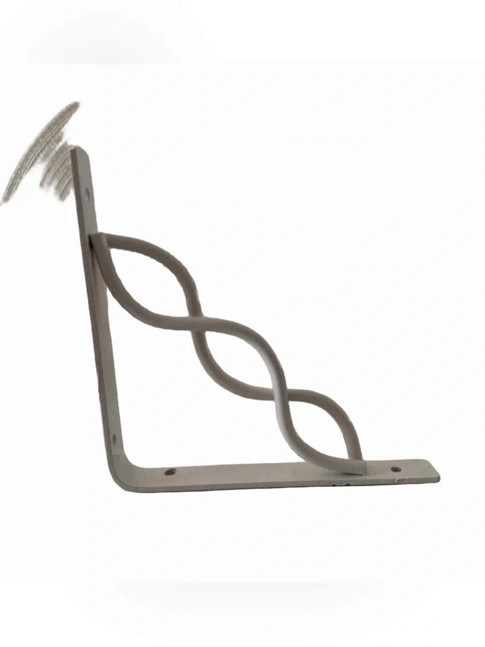 Decorative White Metal Shelf Brackets (Set of 4) | Scroll Design